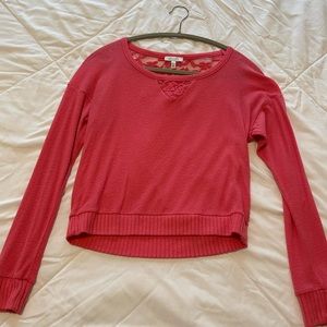 Cropped pink sweater